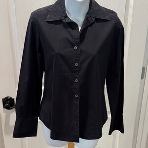Classic Black Button-Up Women's Top